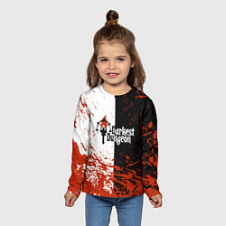 Лонгслив детский Darkest Dungeon DD Black White Logo, цвет: 3D-принт — фото 2