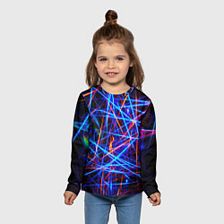 Лонгслив детский NEON LINES Glowing Lines Effect, цвет: 3D-принт — фото 2