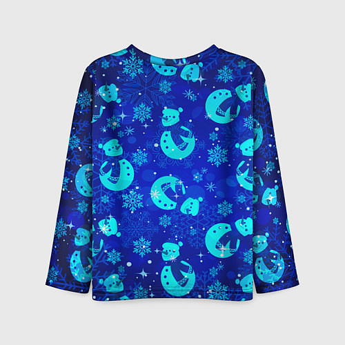 Детский лонгслив Заморозки Снеговики во льдах / 3D-принт – фото 2