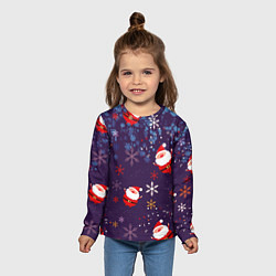 Лонгслив детский Дед Мороз в снежинках, цвет: 3D-принт — фото 2