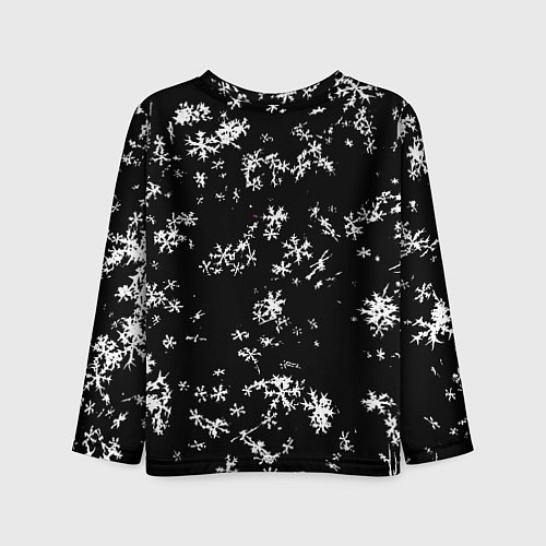 Детский лонгслив Черный Дед мороз / 3D-принт – фото 2
