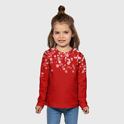 Лонгслив детский Рождественские снежинки, цвет: 3D-принт — фото 2