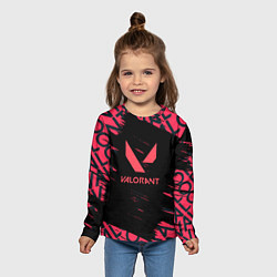 Лонгслив детский Valorant паттерн, цвет: 3D-принт — фото 2