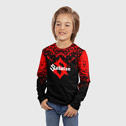 Лонгслив детский Sabaton красные брызги, цвет: 3D-принт — фото 2