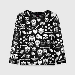 Детский лонгслив UNDERTALE PATTERN БЕЛЫЙ