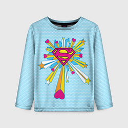 Лонгслив детский Logo The 14th of February Superman, цвет: 3D-принт