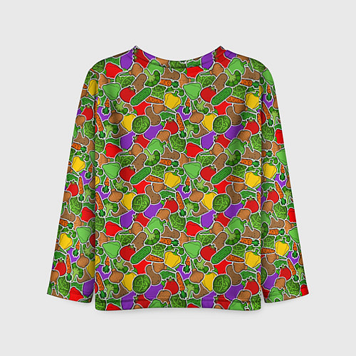 Детский лонгслив Овощи ЗОЖ / 3D-принт – фото 2