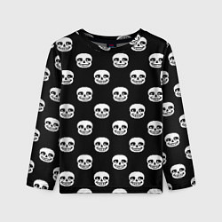 Лонгслив детский UNDERTALE SANS SKULL FACE PATTERN УЗОР, цвет: 3D-принт