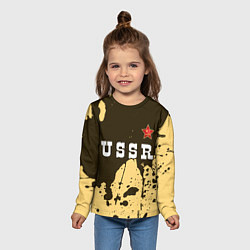 Лонгслив детский USSR - СЕРП И МОЛОТ Краски, цвет: 3D-принт — фото 2