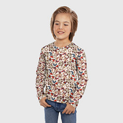 Лонгслив детский Россия паттерн светлый, цвет: 3D-принт — фото 2