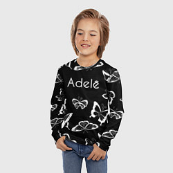 Лонгслив детский Адель летящие бабочки, цвет: 3D-принт — фото 2