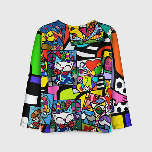 Детский лонгслив Romero Britto - emoji / 3D-принт – фото 2