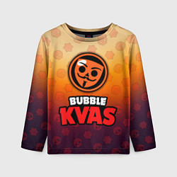 Детский лонгслив Бабл Квас Bubble Kvas, логотип