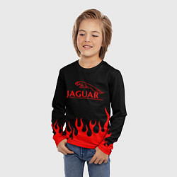 Лонгслив детский Jaguar, Ягуар огонь, цвет: 3D-принт — фото 2