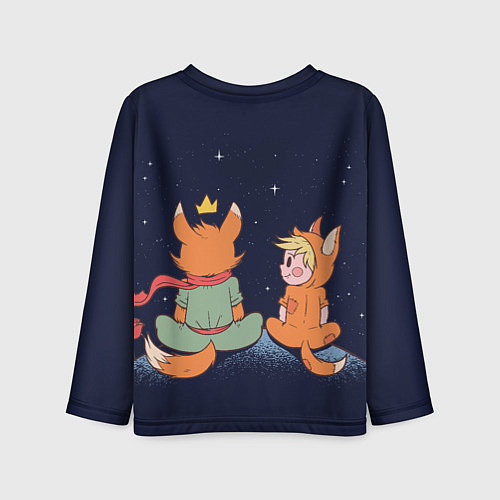 Детский лонгслив Маленький принц и лис смотрят на небо / 3D-принт – фото 2