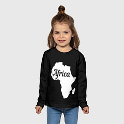 Лонгслив детский Африка на чёрном, цвет: 3D-принт — фото 2