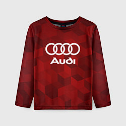 Лонгслив детский Ауди, Audi Красный фон, цвет: 3D-принт