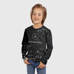 Лонгслив детский Mercedes-Benz штрихи black, цвет: 3D-принт — фото 2