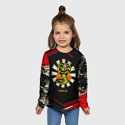 Лонгслив детский Кобра Кай Сериал Нетфликс Гранж, цвет: 3D-принт — фото 2