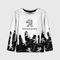 Лонгслив детский Peugeot подтёки паттерн, цвет: 3D-принт