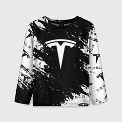 Лонгслив детский Tesla logo texture, цвет: 3D-принт