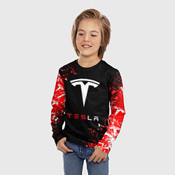Лонгслив детский Tesla sport auto, цвет: 3D-принт — фото 2