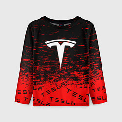 Лонгслив детский Tesla sport red, цвет: 3D-принт