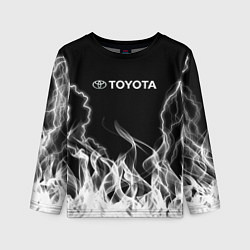 Лонгслив детский Toyota Молния с огнем, цвет: 3D-принт