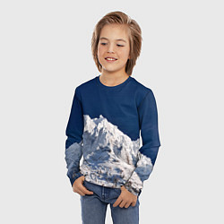 Лонгслив детский Снежные горы, синие небо, цвет: 3D-принт — фото 2