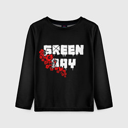 Лонгслив детский Green day Цветы, цвет: 3D-принт