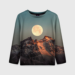Лонгслив детский Полная луна и горы, цвет: 3D-принт