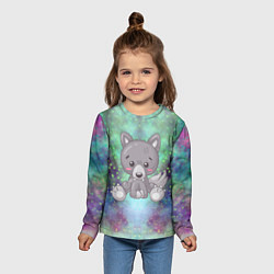 Лонгслив детский Маленький серый волк, цвет: 3D-принт — фото 2