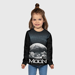 Лонгслив детский Moon - луна 3d, цвет: 3D-принт — фото 2
