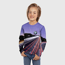 Лонгслив детский BMW Ночная трасса, цвет: 3D-принт — фото 2