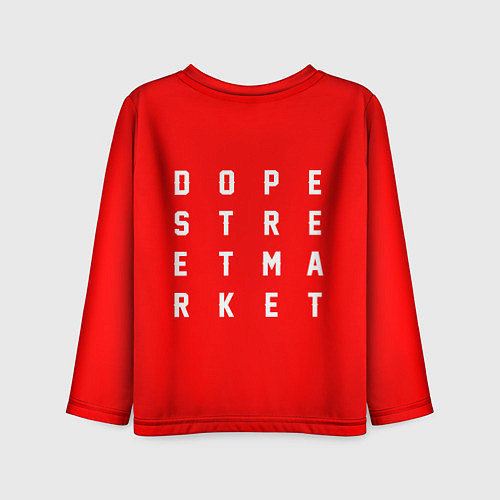 Детский лонгслив Узор Red Rollister Dope Street Market / 3D-принт – фото 2