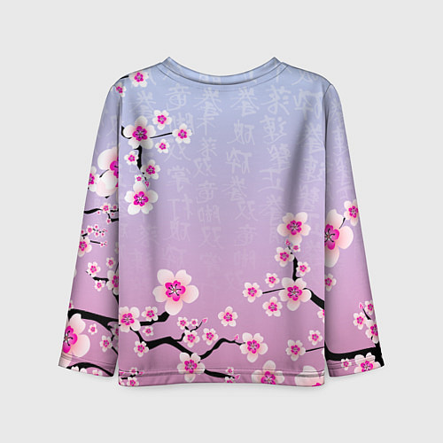 Детский лонгслив ASTRO ЦВЕТЫ САКУРЫ / 3D-принт – фото 2
