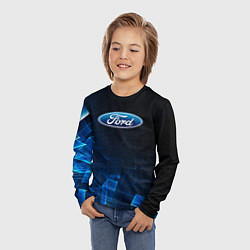 Лонгслив детский Ford форд abstraction, цвет: 3D-принт — фото 2