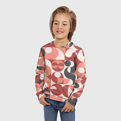 Лонгслив детский Геометрический орнамент оранж, цвет: 3D-принт — фото 2