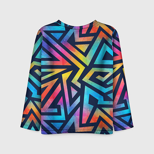 Детский лонгслив Разноцветный скелет динозавра / 3D-принт – фото 2
