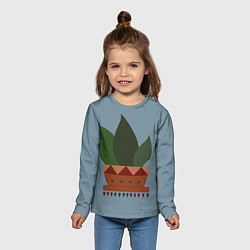 Лонгслив детский Цветочный горшок, цвет: 3D-принт — фото 2