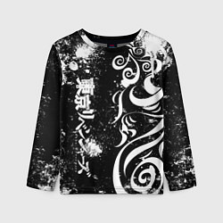 Лонгслив детский ТОКИЙСКИЕ МСТИТЕЛИ - БРЫЗГИ КРАСКИ, цвет: 3D-принт