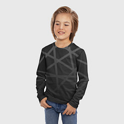 Лонгслив детский ГЕОМЕТРИЧЕСКИЙ ПАТТЕРН ЧЕРНЫЙ, цвет: 3D-принт — фото 2