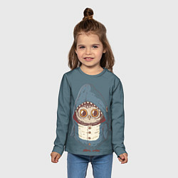 Лонгслив детский Совушка-в костюме акулы, цвет: 3D-принт — фото 2