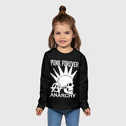 Лонгслив детский PUNK FOREVER ANARCHY, цвет: 3D-принт — фото 2