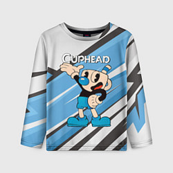Лонгслив детский Cuphead синяя чашечка, цвет: 3D-принт