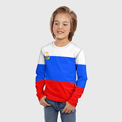 Лонгслив детский Флаг России с серпом и молотом, цвет: 3D-принт — фото 2