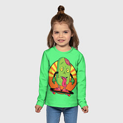 Лонгслив детский ПИЛЮЛЯ НА СКЕЙТБОРДЕ, цвет: 3D-принт — фото 2