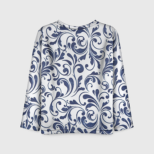 Детский лонгслив Гжелевый рисунок / 3D-принт – фото 2