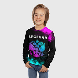 Лонгслив детский Арсений Россия, цвет: 3D-принт — фото 2