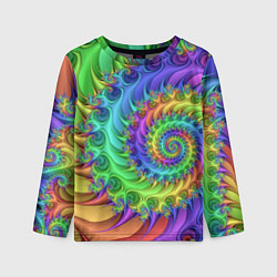 Лонгслив детский Красочная фрактальная спираль Узор Colorful fracta, цвет: 3D-принт